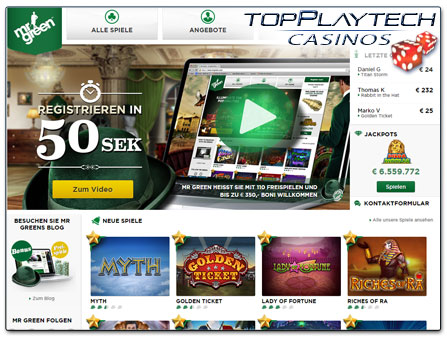 Mr Green Casino Webseite