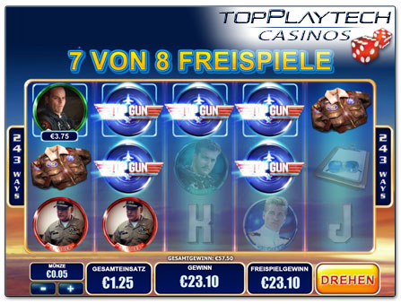 Playtech Top Gun online Slot Freispiele