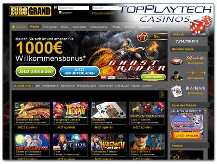 EuroGrand Casino Webseite